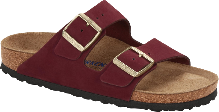 Tamsiai raudonos spalvos moteriškos šlepetės Birkenstock 1020631