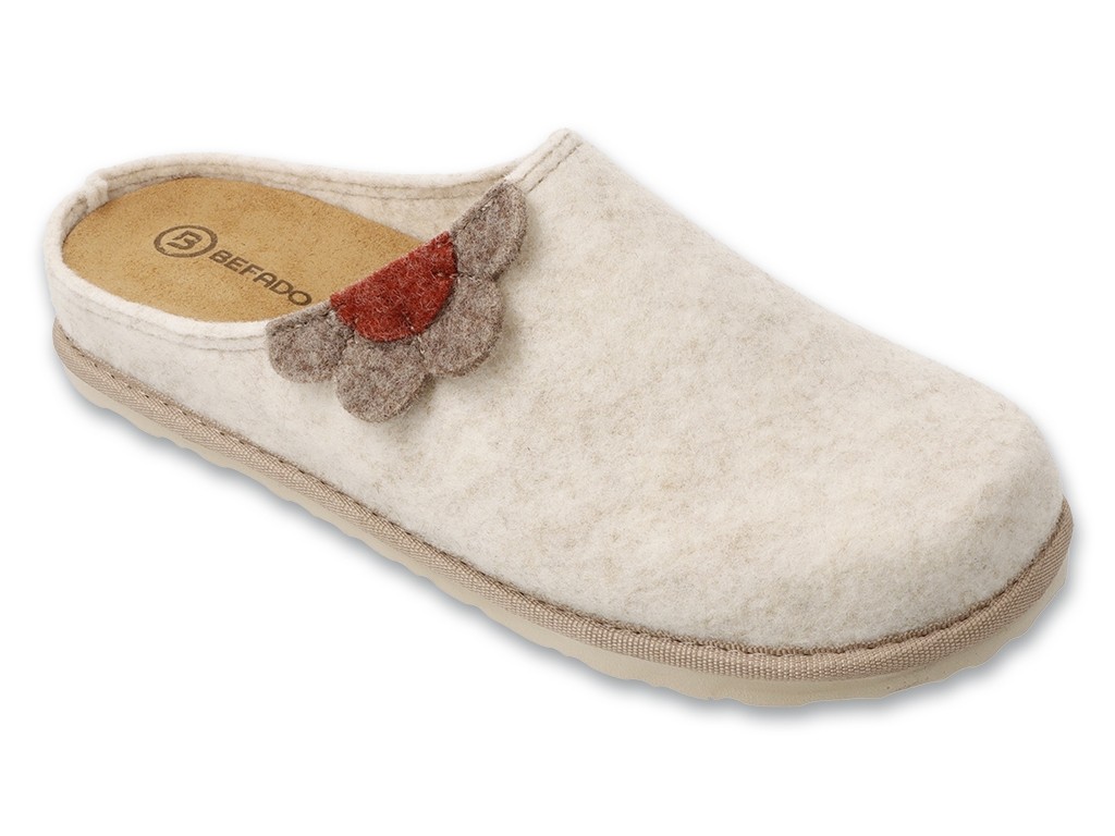 Kreminės moteriškos šlepetės BEFADO HOME & GO 155D216