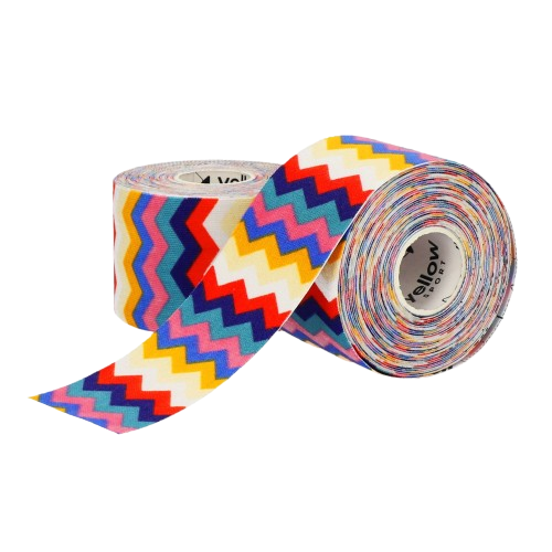 KinezioteipasYellowTAPE-spalvotas zigzagas, 5cm x 5cm