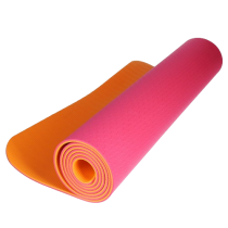 Rožinės/oranžinės spalvų sporto kilimėlis YellowMat TPE