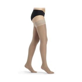 Smėlio spalvos profilaktinės kojinės iki šlaunies viršaus DELILAH 140D by SIGVARIS