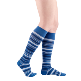 Dryžuotos moteriškos kompresinės kojinės MICROFIBER SHADES by SIGVARIS 